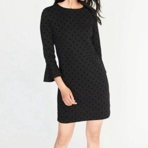 Old Navy Black Polka Dot Flute Sleeve Shift Dress